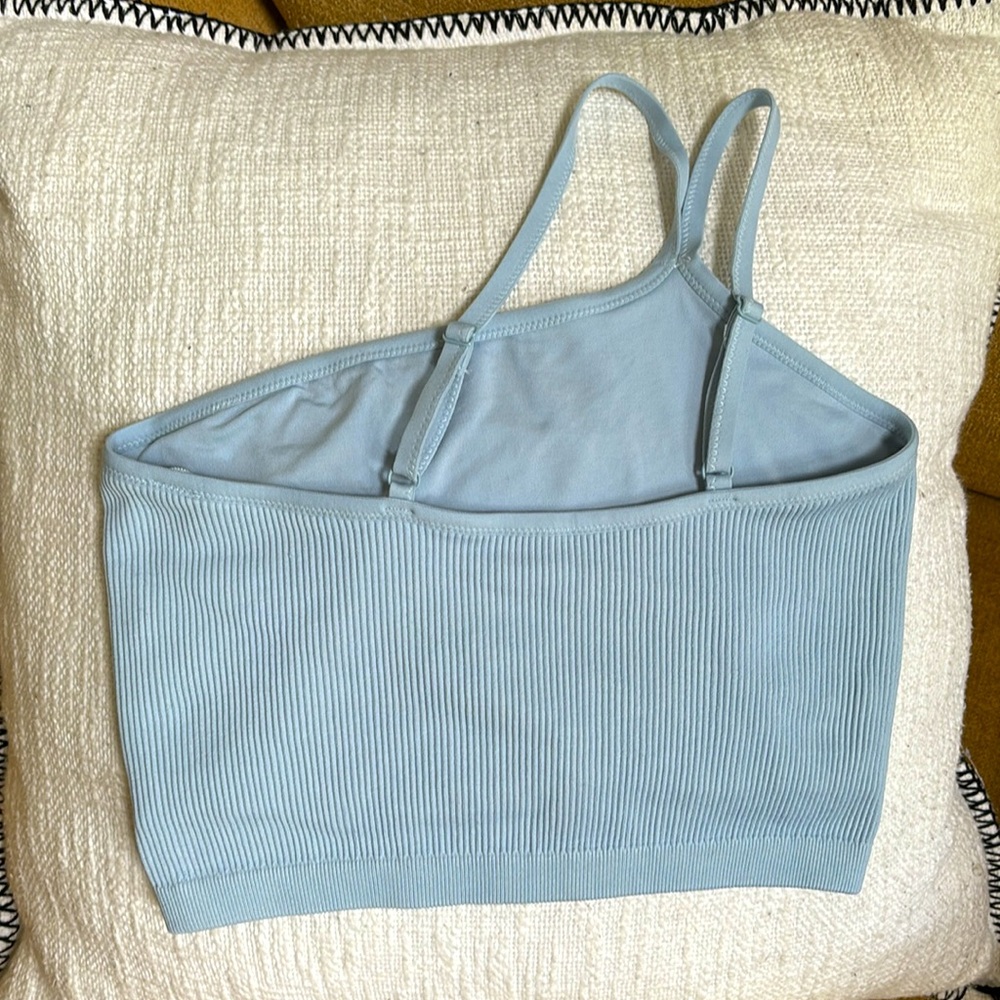 NWOT Aerie Ribbed One Shoulder Seamless Longline Bralette - Picture 6 of 11